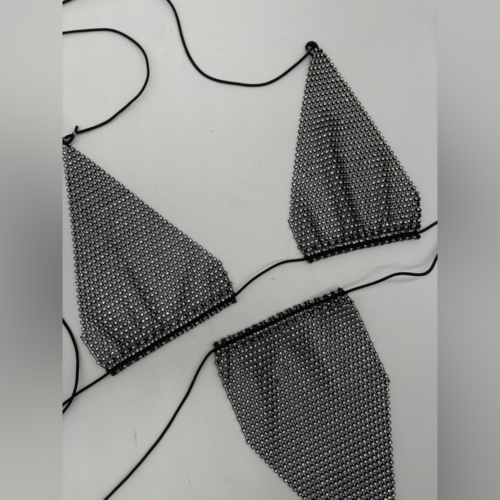 Sparkling Rhinestone Panty/Bra Set OS - Picture 3 of 4